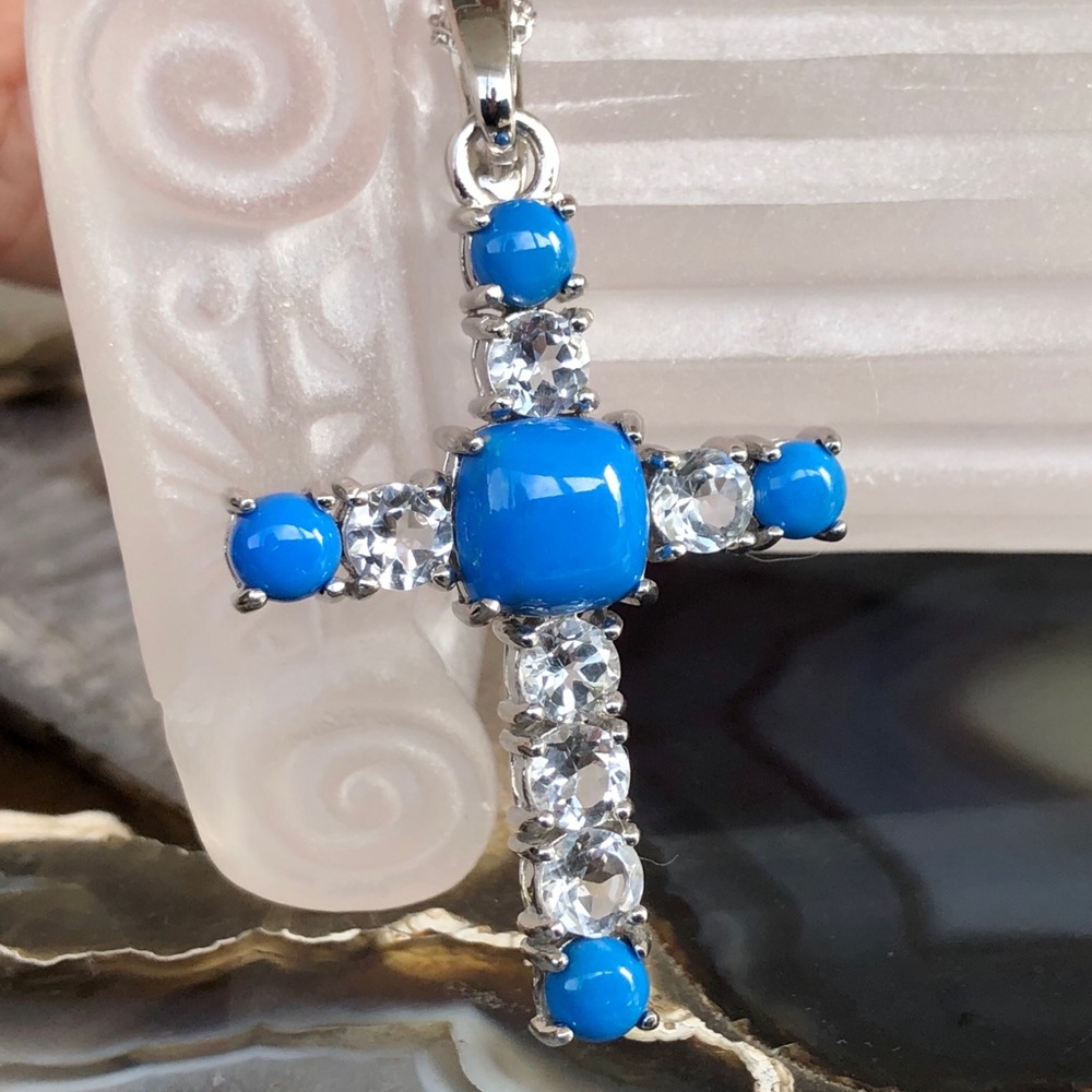 Pangea Mines Ceruleite & Topaz Cross MSRP $399
